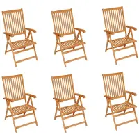 vidaXL Gartenstühle 6 Stk. mit Anthrazit Kissen Massivholz Teak