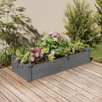 vidaXL Design Möbel Hochbeet mit Einsatz Grau 120x45x25 cm Massivholz Tanne - 2024 Neu