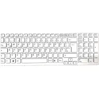 T-ProTek DE Weiß Tastatur mit Silber Rahmen ohne Beleuchtung Version2 kompatibel für Sony Vaio SVE-17