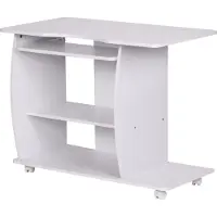 Wohnling Computertisch Diana Weiß mit Rollen 90 cm; WL1.152