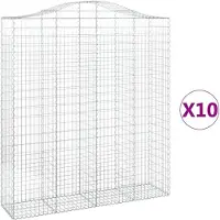 vidaXL Gabionen mit Hochbogen 10Stk. 200x50x220/240cm Verzinktes Eisen