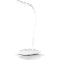 Brandson LED Schreibtischlampe dimmbar, Tischlampe, Tischleuchte, Leselampe, 3 Helligkeitstufen, warmweiß, stromsparend, USB oder Batteriebetrieb, Weiß