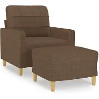 vidaXL Sessel mit Hocker Braun 60 cm Stoff