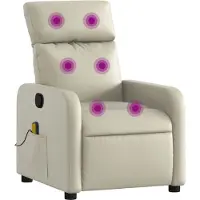Syfax Massagesessel Creme Kunstleder