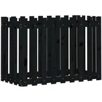 vidaXL Hochbeet Latten-Design Schwarz 100x50x70 cm Massivholz Kiefer