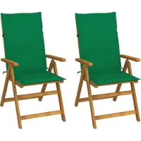 Prolenta Maison Exclusive - Verstellbare Klappstühle 2 Stk. mit Kissen Akazie Massivholz
