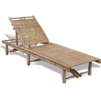 Syfax Gartenliege aus Bambus, 200 x 65 x (30-87) cm, 3-fach verstellbar