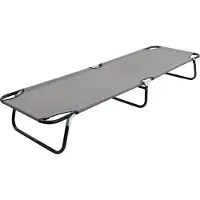Syfax dkd-home-decor Campingbett Klappliege Grau Stahl 190 x 58 x 28 cm, 120 kg Tragfähigkeit