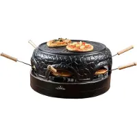 Bestron Pizzaofen für bis zu 6 Personen, Pizza dome für kleine Pizzen (Ø 10 cm), mit Keramik-Kuppel, ca. 12-15 Minuten Garzeit, 860 Watt, Farbe: Schwarz