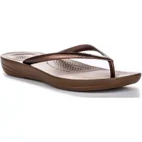 FitFlop Iqushion Ergon Damen Gummisandalen mit hoher Rückprall Luftschaum Dämpfung in Bronze – 3 UK - 36 EU - 5 US / Bronze