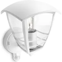 Philips myGarden Creek Wandleuchte, 60W, E27, ohne Leuchtmittel, Wandbeleuchtung für den Außenbereich, Weiß, Metall, IP44, Garten, Terrasse, I