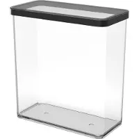 Rotho Premium Dose rechteckig 3,2 l LOFT, Farbe:Transparent / Schwarz