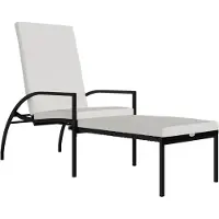 vidaXL "2026 MODERNE"Sonnenliege - Gartenmöbel - Liegestuhl - Gartenliege mit Fußhocker PE-Rattan Schwarz - In- und Outdoor CC8861115