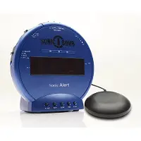 Geemarc Telecom Sonic Bomb Wecker mit Vibration (blau) (3521350009286)