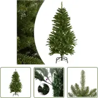 The Living Store Künstlicher Weihnachtsbaum Klappbar mit Ständer Grün 120 cm