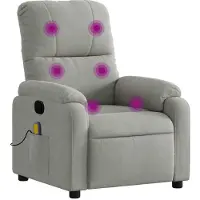 Syfax Massagesessel Hellgrau Mikrofasergewebe