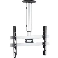VCM Universal TV Deckenhalterung | 42-65 Zoll bis 60 kg | bis VESA bis 600x400 | höhverstelbar 50-84 cm | TV Halterung 360 Grad schwenkbar drehbar und 15 Grad neigbar | Fernseher Halter – CM4