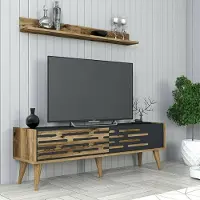 Dmora TV-Schrank Achernar 140x45x35 cm Braun, ein Regal