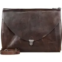 Harold's Leder Umhängetasche Fold Handbag Clutch Brown dunkelbraun