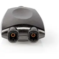 Nedis Toslink Adapter - Toslink Buchse - 2x Toslink Buchse - Verteiler - Aluminium - Gun Metal Grau - 1 Stück - Box