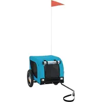 Syfax Fahrradanhänger Hunde Blau und Schwarz Oxford-Gewebe & Eisen