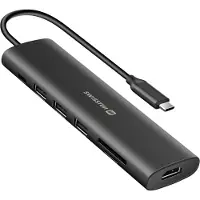 Swissten , USB-C zu USB-C 100W Hub + HDMI + USB + Kartenleser SD/Micro-SD, Schwarz