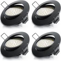 Brandson 4x LED Deckenspots dimmbar & schwenkbar Einbaustrahler mit Aluminium Rahmen in schwarz