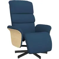 Syfax Relaxsessel mit Fußteil Blau Stoff
