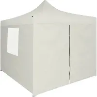 vidaXL "Garten-Pavillon Wasserdicht Design - Profi-Partyzelt/ Festzelt - Faltbar mit 4 Seitenwänden 2×2m Stahl Creme NeuMöbel 4399547