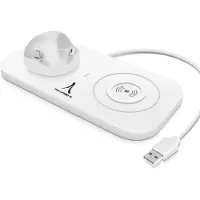 Altadif Universal Weiße 4-in-1 Ladestation USB-C/Lightning/Micro-USB/QI