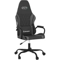 vidaXL Gaming-Stuhl Schwarz und Grau Kunstleder