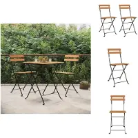 vidaXL Bistrostühle Klappbar 2 Stk. Massivholz Teak und Stahl - Gartenstühle