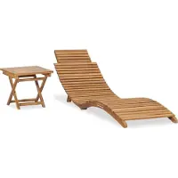 Syfax Klappbare Sonnenliege mit Tisch Massivholz Teak