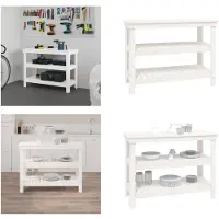 vidaXL Werkbank Weiß 110,5x50x80 cm Massivholz Kiefer - Werkbank - Werkbänke - Lagerbank - Holzbank