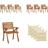 vidaXL Garten Essstühle mit Kissen 3 Stk. Massivholz Akazie - Esszimmerstuhl - Esszimmerstühle - Esszimmerstühle Aus Holz - Esszimmerstuhl Mit Kissen