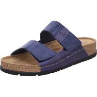 Rohde Damen Pantolette aus Leder mit weichem Memoryfußbett D.Soave 5413, Größe:37 EU, Farbe:Blau