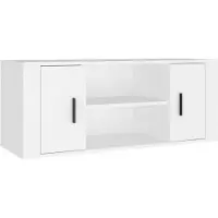 vidaXL TV-Schrank Weiß 100x35x40 cm Holzwerkstoff