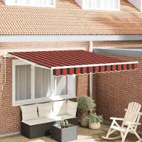 vidaXL Möbel Einziehbare Markise Orange und Braun 350 x 250 cm Stoff - Pavillons & Partyzelte 3081631