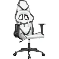 vidaXL Gaming-Stuhl Weiß und Schwarz Kunstleder