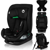 Lionelo Autokindersitz Lavender i-Size ab 1 Jahr bis 12 Jahren, ab 9 kg bis 36 kg ISOFIX Breiter Einstellber Schwarz
