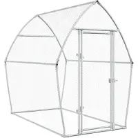 Syfax Hühnerkäfig Silbern 200x105x182 cm Verzinkter Stahl
