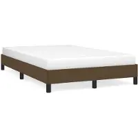 Syfax Bettgestell ohne Matratze Dunkelbraun 120x200 cm Stoff