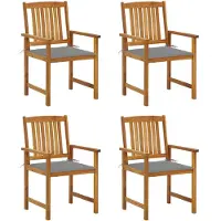 vidaXL Möbel Outdoor Relaxsessel,Balkonstuhl Gartenstühle mit Kissen 4 Stk. Massivholz Akazie DE97952