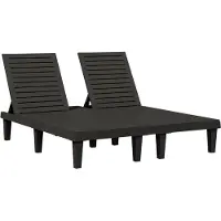 Syfax Doppel-Sonnenliege Schwarz 155x138x83 cm Polypropylen