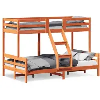 vidaXL Etagenbett 80x200/120x200 cm Wachsbraun Massivholz Kiefer