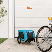 vidaXL Möbel Fahrradanhänger Hunde Blau und Schwarz Oxford-Gewebe & Eisen - Fahrradanhänger &39135