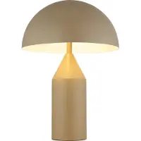 Globo Tischleuchte Metall sandfarben matt, Metall sandfarben matt, weiß matt, Kabel PVC schwarz, Wippschalter am Kabel, ø: 280mm, H: 390mm, Kabellänge 1500mm, exkl. 2x E27 40W 230V