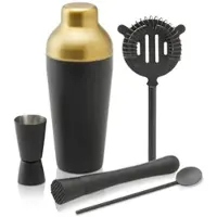 Premium Living Cocktail-Set Glamour in Schwarz/Goldfarben,5-teilig