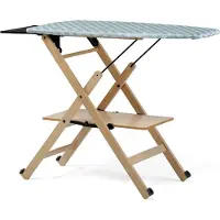 Foppapedretti Assai, Bügelbrett in Originalgröße, Aluminium, Baumwolle, Polyester, Dampfbügeleisen, Holz, Einfarbig, Grau, Weiß