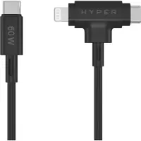 Hyper HyperJuice, 1,5 m, USB C, USB C/Lightning, USB 2.0, Schwarz